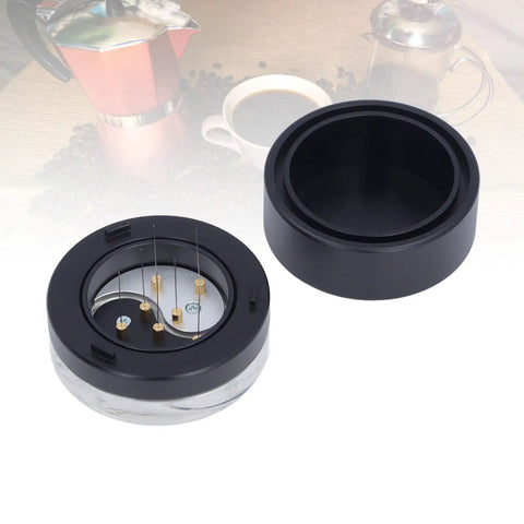 Top Shelf 58mm Bearing Rotation Coffee Distributor And Stainless Steel Tai Chi Needle Tool For Hella Even Espresso Powder Distribution With Smooth Operation For Home Barista Sessions, showing detailed needle design.