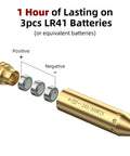 Bore Sight Laser For 243 And 308 Caliber Rifles, Red Dot Sighting Tool showing battery installation for extended sessions.