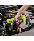 Cordless 18V Three Eighths Inch Drive Ratchet Tool With Four Position Settings Lightweight Ergonomic Handheld Design in use