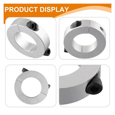 Double Split Shaft Clamp Collar 45mm 60mm Fits Drive System Secure Anti Rust Lock No Tools Needed Easy Install Fits Hard Soft Shaft Types Built Tough For Heavy Duty Use In Shop Or Garage Ensuring Best Performance And Totally Nails The Job Done. Carbon steel split collar, 45mm bore, shown from multiple angles