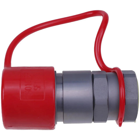 Side view of 1/2-Inch Hydraulic Female Flat Face Quick Coupler 7246790 Bobcat Compatible For Excavators Backhoes Loaders