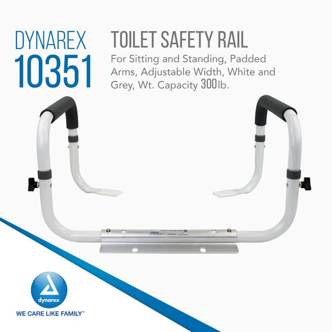 No Sweat Install With Quick Clips Padded Rails Offer Rock Solid Grip Adjustable Width Fits All Bowls Carries 300 Lbs Like A Champ White Bathroom Safety Bar