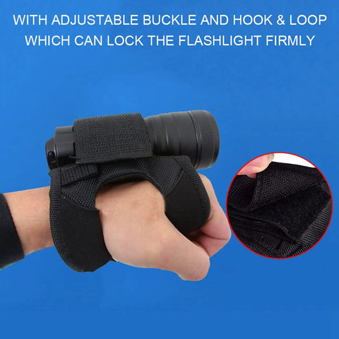 Diving Light Glove With Adjustable Wrist Strap Flashlight Holder Waterproof Nylon Mount For Hands Free Scuba Snorkeling Night Dive