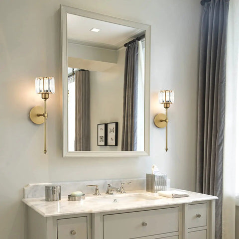 Set Of 2 Brushed Brass Wall Sconces Hardwired Vanity Lights With Fabric Shade For Bedroom Living Room Hallway Kitchen Gold Modern Rustic Ambience