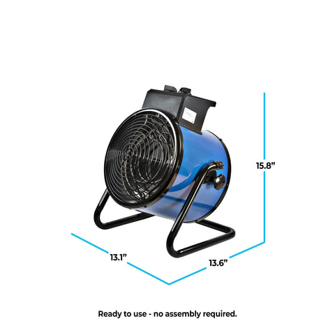 Heavy Duty 5000W 240V Industrial Space Heater For Garage Or Workshop With Adjustable Thermostat and IP24 protection.
