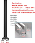 Level Up Your Outdoor Setup With This Game Changing Black Steel Glass Railing Kit Designed For Wide Decks And Covered Patios To Deliver Crisp Sight Lines And Simple Adjustable Height Mounting, stainless steel post with dimensions.