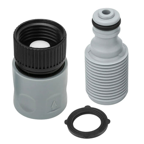Outboard Quick Connect Flush Kit For Mercury, Mariner, Yamaha And Suzuki Engines With Built In Check Valve And Hose Adapter For Easy One Step Flushing Compatible With Standard Five Eighth Inch ID Garden Hoses With Slide Valve And O Ring Seal