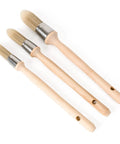 Three Pack Trim Painting Brush Set With 0.6 Inch, 0.75 Inch And 1 Inch Small Brushes For Edges And Walls, Easy Grip Wood Handles