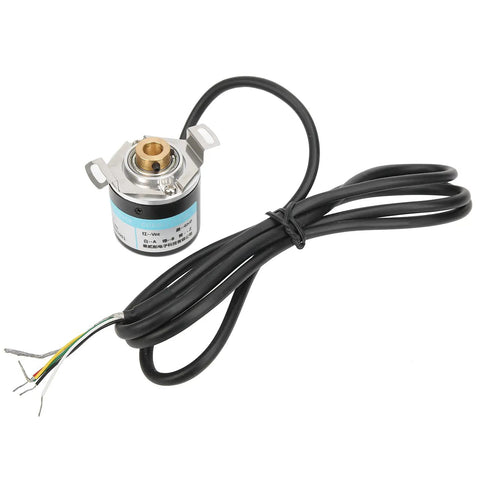 Half Hollow Shaft Incremental Encoder for 3 Phase Motors 6mm Shaft DC 5 24V Switch Encoder with cable for CNC use