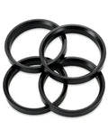 Four Pack Car Hub Centric Rings For Buttery Smooth Rides, 60.1 To 73.1 Mm Wheel Adapter, black rings stacked.