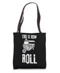 Tuk Tuk Rickshaw And Scooter Style Canvas Tote Bag Featuring Fresh American Streetwear Vibes with graphic and cotton handles.