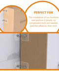 Anti Tip Furniture Wall Anchors 4 Pack Heavy Duty Stainless Steel And Acrylic Easy Install Keeps Bookcases Shelves Dressers Stay Put And Upright Prevent Tipping For Home Use wall anchor installed on dresser