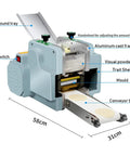 Automatic Dumpling Skin Maker 140W Electric Dough Processor With Slick Waterproof Housing For Zero Mess And Knockout Round Wrappers A Real Game Changer For Any Kitchen Crews interior view displaying components and dimensions