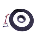 Front view of brake motor power-off brake assembly: large black circular rotor with center gear and wiring module