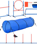 Backyard Dog Agility Training Kit With Adjustable High Hurdles, Six Weave Poles, 78 Inch Tunnel, Jump Ring and Accessories