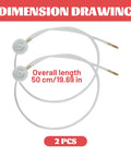 Pro 2 Pack Spray Can Nozzle Extension Hose With Connector Tube And 20 Inch Extended Reach Length Ideal For Heavy Duty DIY Art Car Care Projects It Is Straight Up Reliable Durable Material Quality Works For Any Project You Want To Finish Fast. dimension drawing of 2 spray can extension hoses, 50 cm/19.69 in, with connector tube