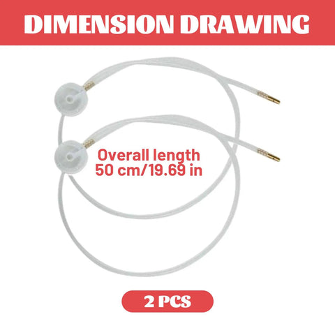 Pro 2 Pack Spray Can Nozzle Extension Hose With Connector Tube And 20 Inch Extended Reach Length Ideal For Heavy Duty DIY Art Car Care Projects It Is Straight Up Reliable Durable Material Quality Works For Any Project You Want To Finish Fast. dimension drawing of 2 spray can extension hoses, 50 cm/19.69 in, with connector tube