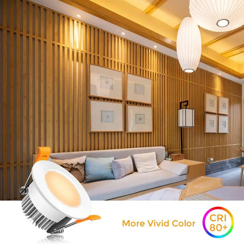 2 Inch Recessed LED Downlights Dimmable 3W Energy Saving Equivalent To 35W Halogen 3000K Warm White CRI 80 in modern living room