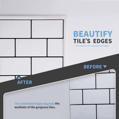 Peel And Stick Flexible Vinyl Molding Trim For Wall Tile Edges And Kitchen Backsplash Ideal Mirror Frame Or Decorative White Finish