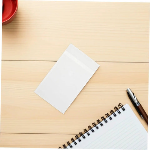 Clear Glassine Envelopes 200 Pack Self Sealing Small Paper Bags For Treats Seeds Cards Invitations And Mailings on wooden table