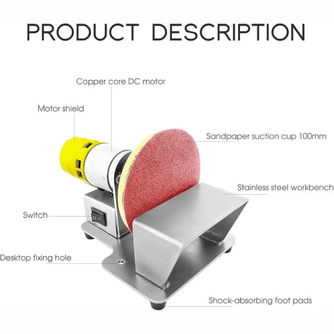 This Mini Bench Sander Is A Total Game Changer! Featuring seven adjustable speed levels, copper core motor, and stainless steel workbench.