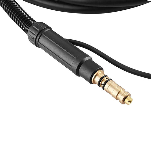 Close-up of connector on Lincoln 100Amp MIG Welding Gun Stinger 10Ft Replacement For Magnum 100L K530-6 Ready To Feed