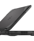 Rock Solid 14 Inch Rugged Business Laptop With Intel Core I5 Processor 16GB Ram 256GB Solid State Drive IP65 Weather Sealed Chassis Windows 11 Pro tough black exterior, side view.
