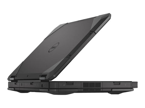 Rock Solid 14 Inch Rugged Business Laptop With Intel Core I5 Processor 16GB Ram 256GB Solid State Drive IP65 Weather Sealed Chassis Windows 11 Pro tough black exterior, side view.