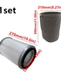 HEPA Cartridge Vacuum Filter And Pre-Filter With Clamp For Vacmaster Industrial VK811PH VK1011SIWTH, dimensions shown