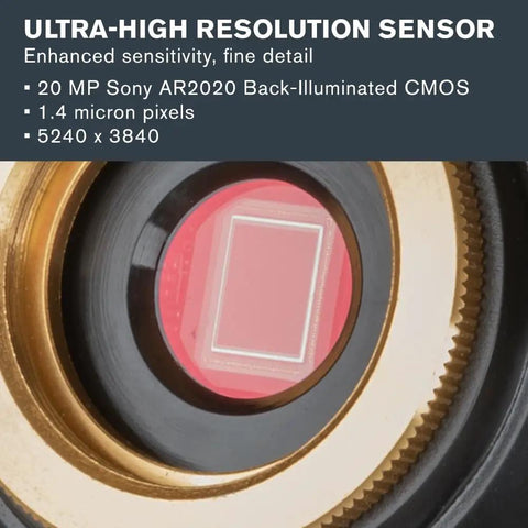 Close-up of sensor on Dope 20 MP Solar System Camera With AR2020 Back Illuminated Sensor For Ultra Crisp Moon Planets And Solar Imaging