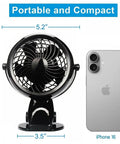 Clip On Fan Battery Operated With 360 Degree Rotation 8 Free AA Batteries Included Quiet USB Or Battery Powered Personal Fan