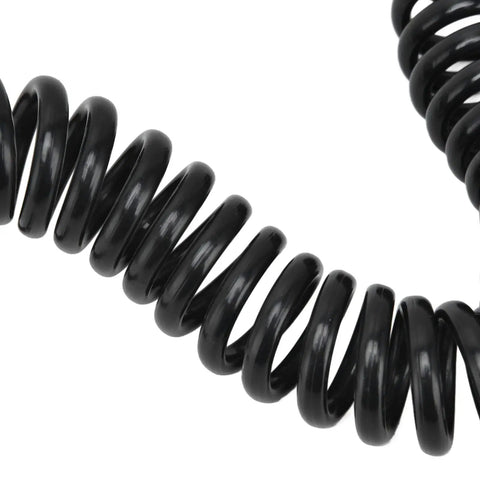 Top Tier Polyurethane Coil Air Hose Featuring G 1 8 Female Thread Connection Designed For Airbrush And Paint Projects High Flexibility Ensures Smooth Movement Without Kinking 2 Meter Length Great For Fans Looking To Upgrade Their Setup Now For Workshop close-up black coil hose