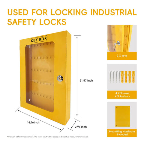 Lockout Tagout Cabinet Wall Mount Key Box With 50 Hooks High Capacity LOTO Key Locker For Home Office Or Rental Property Unfilled