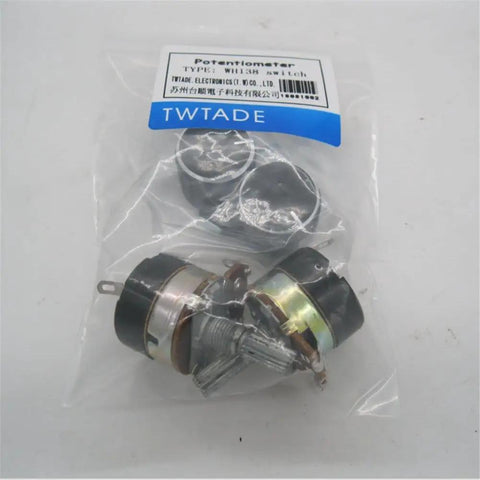 2 Pack 100K Ohm Linear Taper Potentiometers With On Off Switch And Black Aluminum Knobs WH138 B Carbon Potentiometer