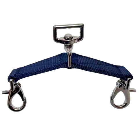 Double Buckle Swivel Lunging Chin Strap for Horse Training, Heavy Duty Nylon Lunge Strap with Solid Nickel Buckles, Dark Blue