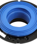Wax-Free Toilet Seal That Really Works Universal Gasket Fits Any Drain 2 Pack, blue and black seal detail
