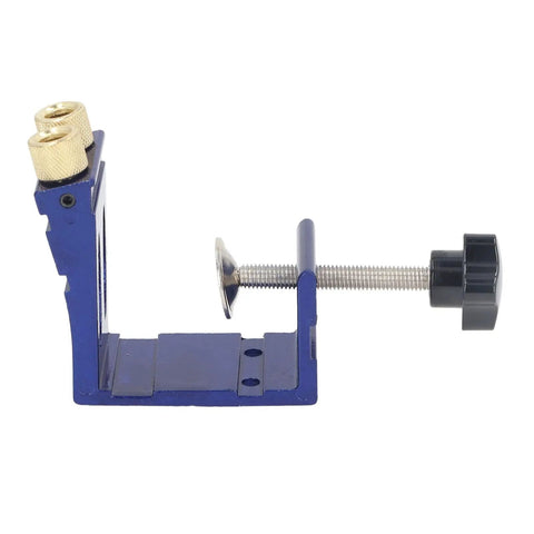 Side view of Mini Pocket Hole Jig Kit Set for Woodworking with Pro Grade Aluminum Alloy Carpentry Locator and adjustable angles.