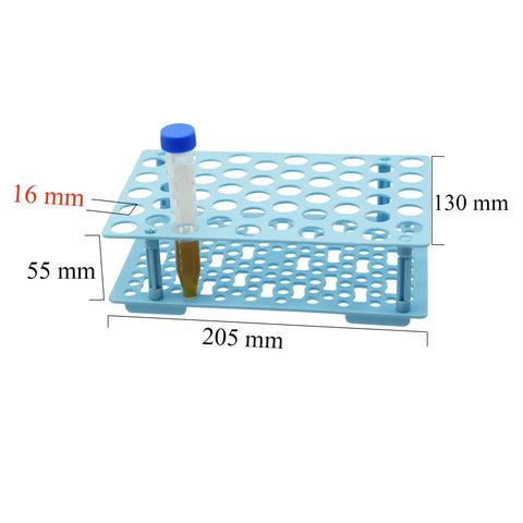 Three Pack Test Tube Rack With Fifty Wells, 16mm Hole Diameter, Holds 10ml And 15ml Centrifuge Tubes, Detachable Plastic Lab Stand