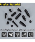 580 Piece M3 Black Nylon PCB Standoff Mounting Kit With Screws Nuts And Washers For PCB Installations Chassis And DIY Electronics Builds With Insulated Corrosion Resistant Spacers And Vibration Dampening Build Ready For Your Next Rig. Black nylon standoff parts
