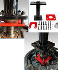 Pro Grade Rear Axle Bearing Puller And Installer Tool For ABS Tone Ring And Wheel Bearing Removal, shown with components