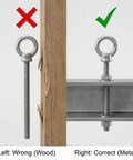 Next Level 3 8 By 6 Inch 304 Stainless Steel Shoulder Eye Bolts 10 Pack Full Machine Thread Bundle installation comparison.