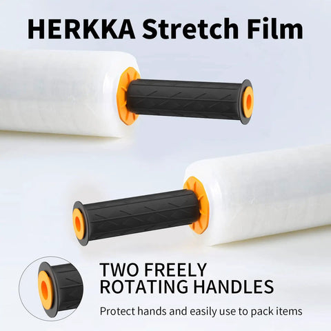 Industrial Strength Stretch Wrap With Handles Heavy Duty Pallet Wrap 60 Gauge 15 Inch By 1000 Feet 4 Pack, close-up of handle design