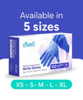 Box of Blue Nitrile Exam Gloves XL 100 Count Disposable Powder Free Latex Free Chemo Rated Clinic Grade For Medical Exams Dental Care
