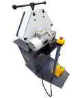 Heavy Duty Electric Ring Roll Bender, Top Shelf Metal Rolling Machine With Beefy 1100W 220V Motor, view showing adjustable head and control panel.