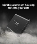 Pro Elite V2 1TB USB 3.2 Gen 2x1 Type-C External SSD with rugged aluminum case, shown on black background.