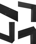 Close-up view of Industrial Rustic Iron Table Legs Set of 2, 28 Inch High by 24 Inch Wide, showing details of corners and screw holes.