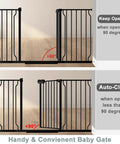 Extra Wide Baby Gate 62 To 67 Inch Walk Through Pressure Mounted No Drill Doorway Gate 30 Inch Tall Tension Gate with swing door