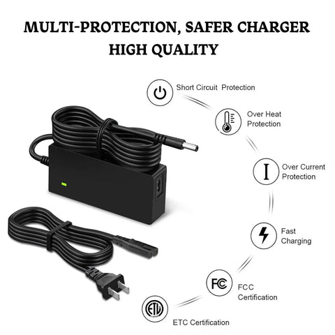 24V 4A Power Supply Adapter for AMS2 Pro Bambu Lab Automatic Material With Fire-Resistant Housing And Rock Solid Safety Protections Against Overvoltage Overcurrent Short Circuit And Overheating CE FCC RoHS Certified Quiet Reliable DC Output, black adapter and cable