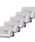 JUDYSSY Led Flood Lights Outdoor 30W, Ip67 Waterproof Garden Security Lights, 5 Pack, features a sleek design in white.