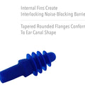 Four Flange Reusable Earplugs With Noise Blocking Fins For A Comfy Seal And Solid Noise Protection showing blue design